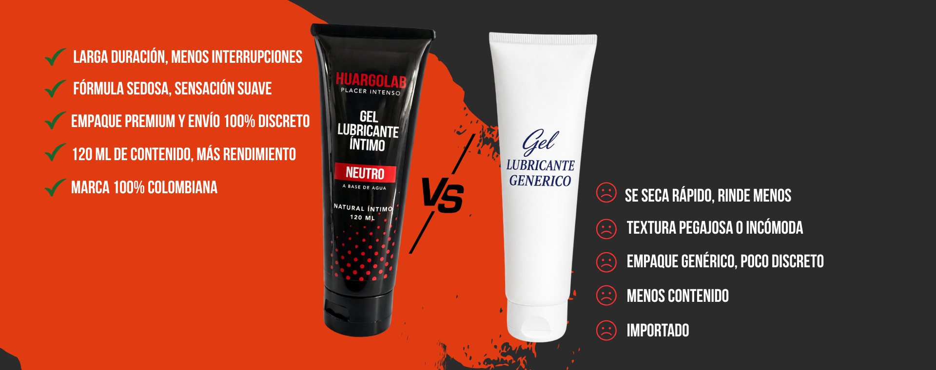 Comparación entre HuargoLab y un lubricante genérico